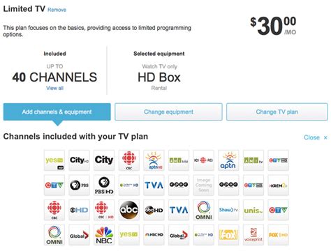 shaw basic tv package.